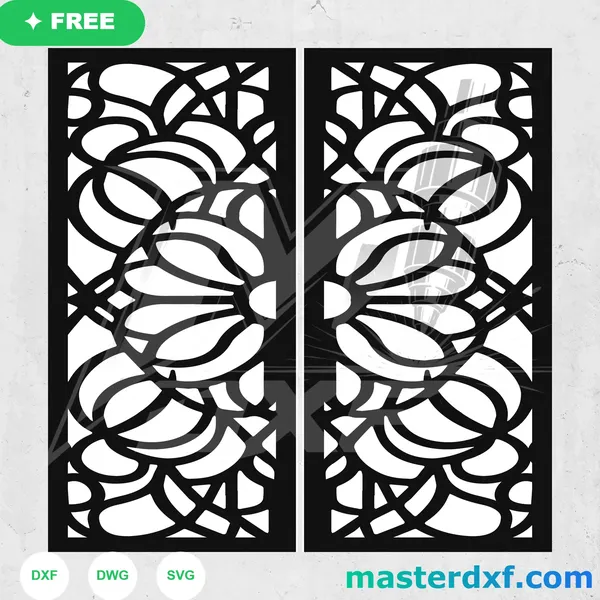 Free Layered Petal Shell DXF Panel for Laser Cut Doors DXF File